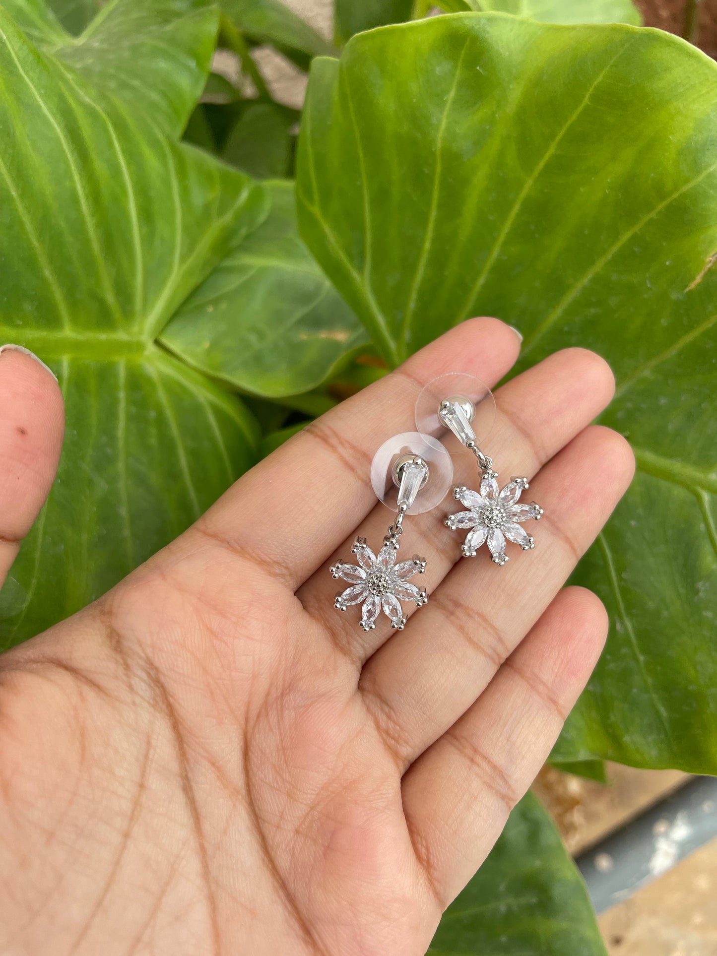 925 Silver flower earrings