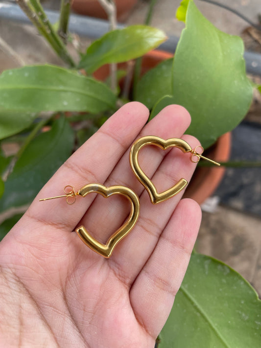 Open heart earrings