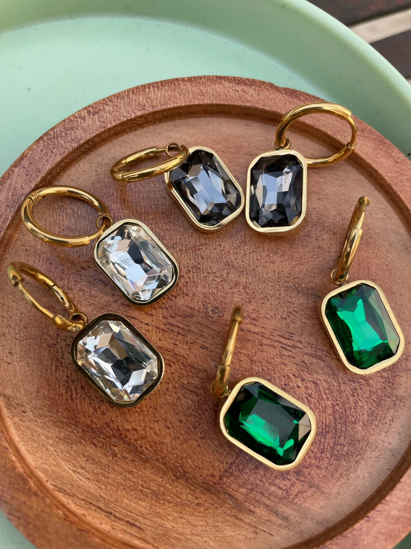 Emerald hoops