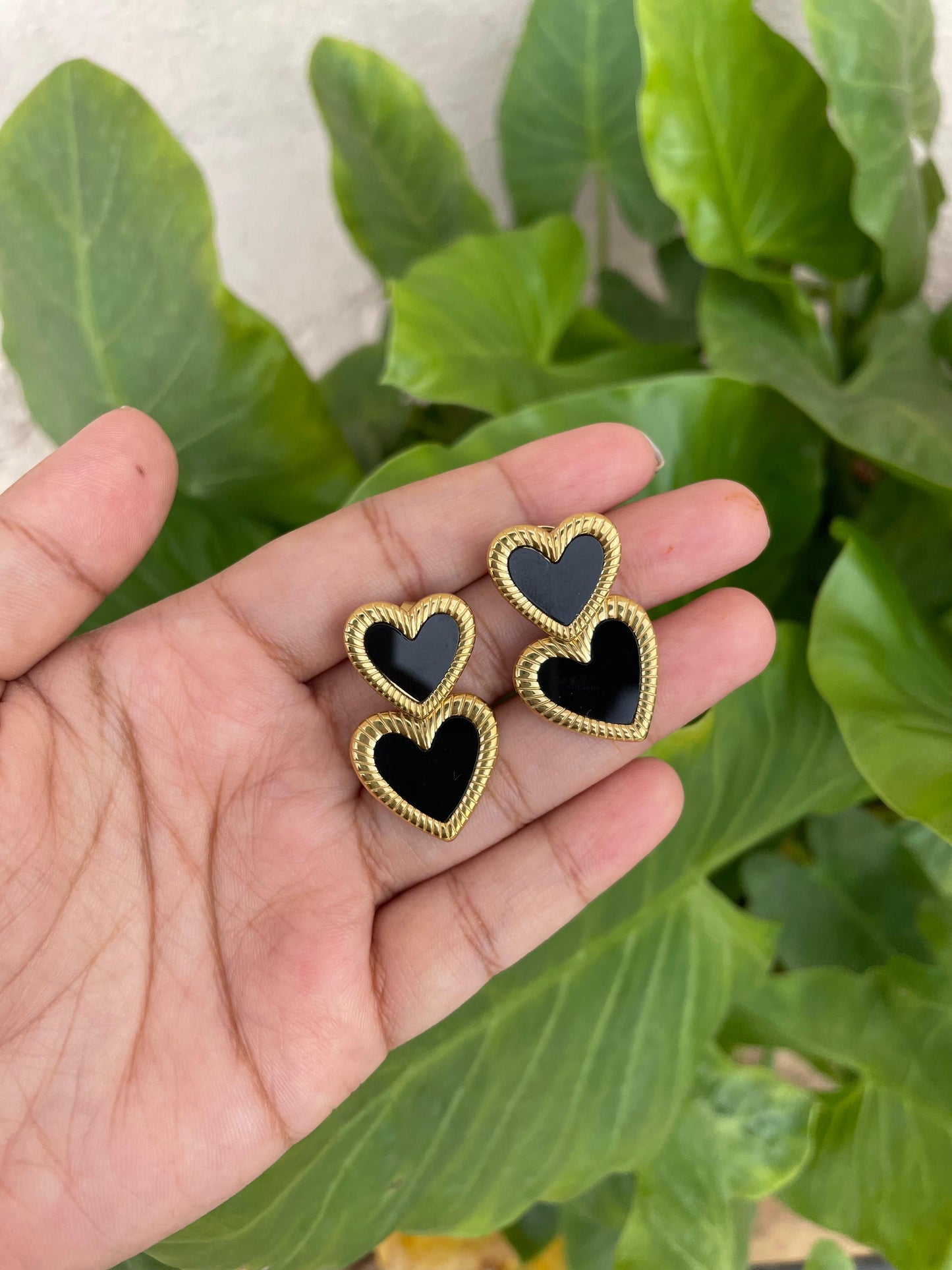 black heart earrings