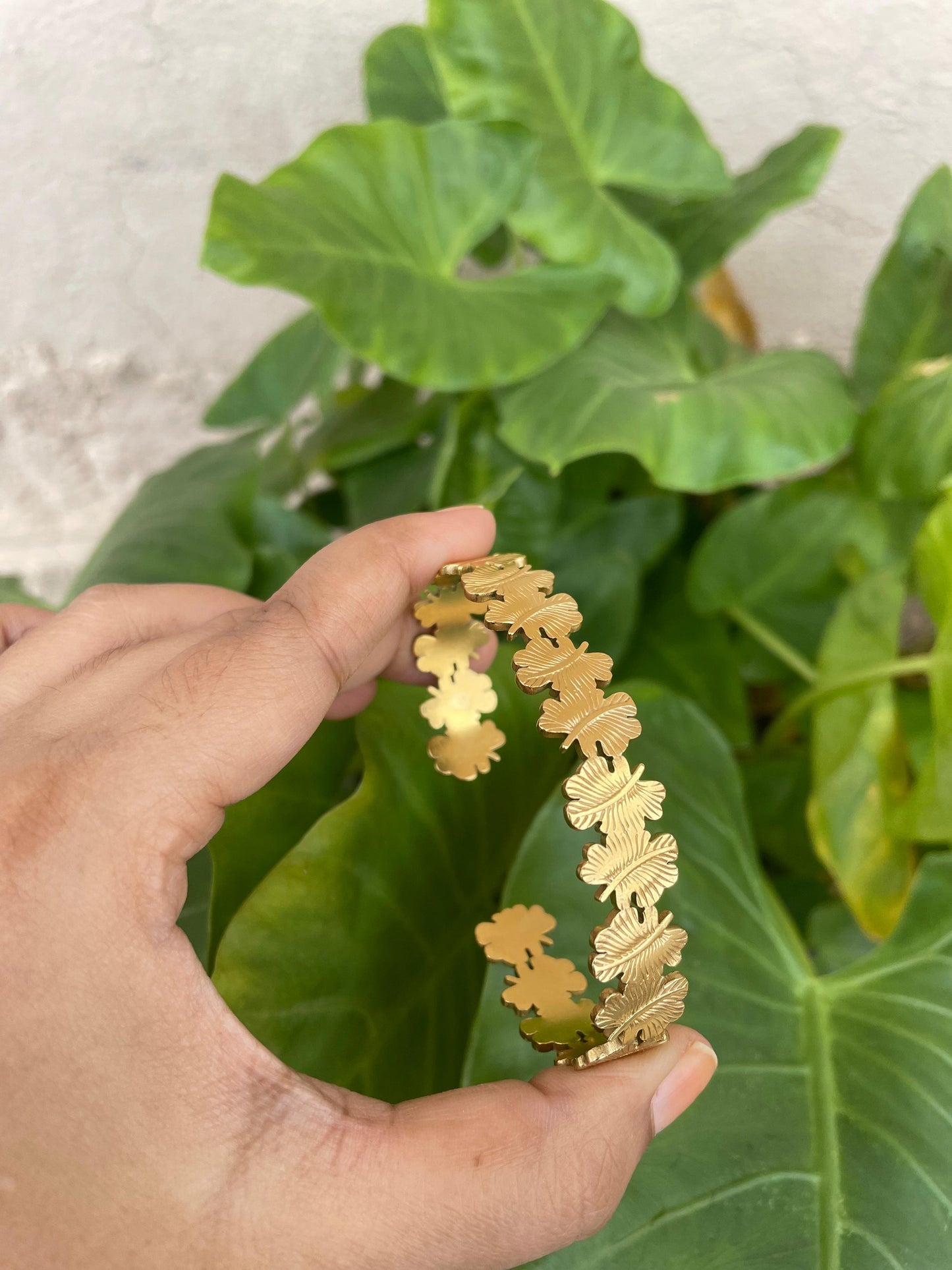 gold leaf bracelet